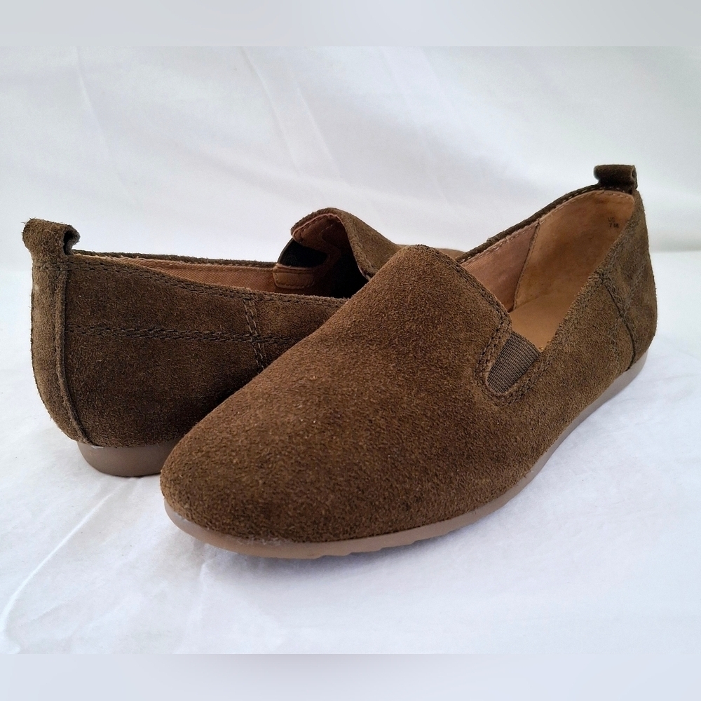 Franco Sarto Brown Suede Slip-On Flats